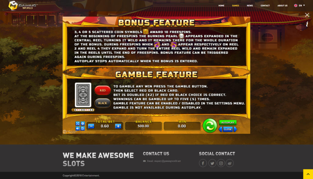 Burning Pearl Slot Bonus