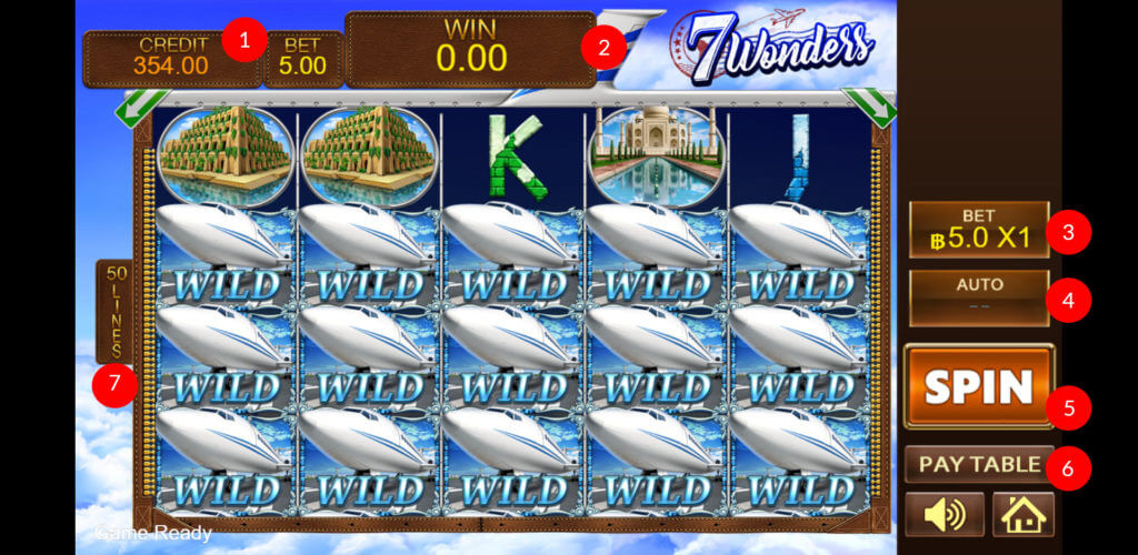 หน้าแรก เกมส์ 7 Wonders Slot Online